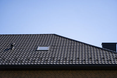 Low angle view of building against clear sky