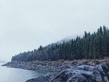 Scenic view of snow covered land against sky