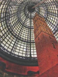 Low angle view of skylight in building