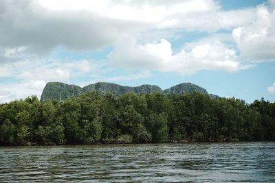 Scenic view of river against sky