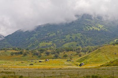 Scenic view of mountains against sky