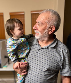 Man and son on the floor