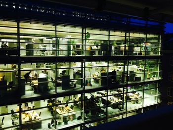 Interior of illuminated store