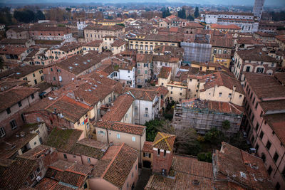 High angle view of residential district