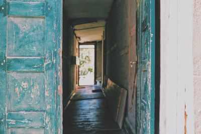 Narrow corridor of old building