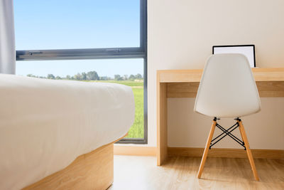 Empty chairs and table at home
