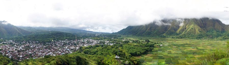 Panoramic shot of townscape against sky