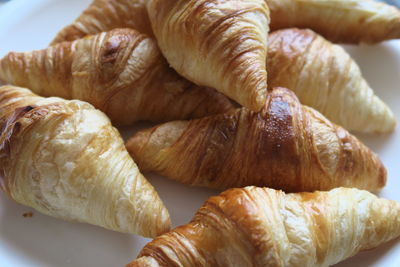 High angle view of bread in plate
