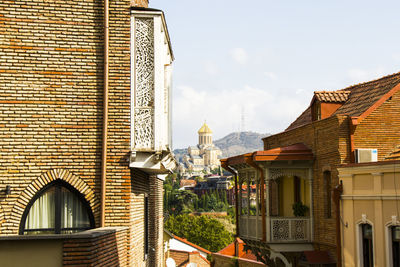 Tbilisi botanical street, old famous houses and city view, old famous street in old town