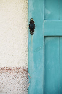 Close-up of blue door