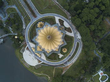 High angle view of tree by water