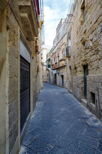 Characteristic alley of ir-rabat, gozo, malta, super-wide angle