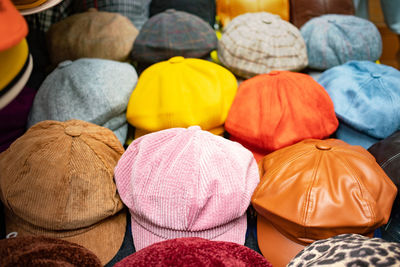 Close-up of multi colored candies for sale at market stall