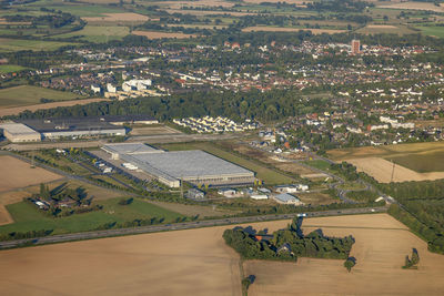 High angle view of agricultural field