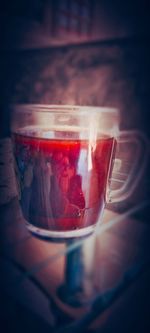 Close-up of beer in glass