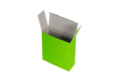 Close-up of green box against white background