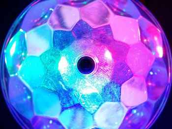 Close-up of illuminated lighting equipment