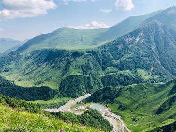 Scenic view of mountains against sky