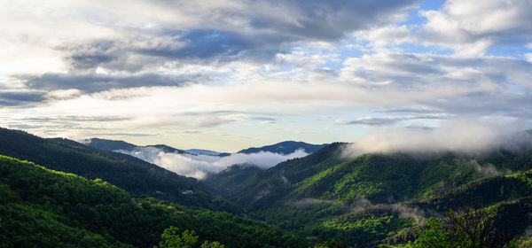 Scenic view of dramatic landscape against sky