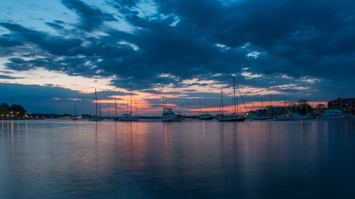 Scenic view of sea against dramatic sky