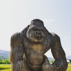 Close-up of statue against sky