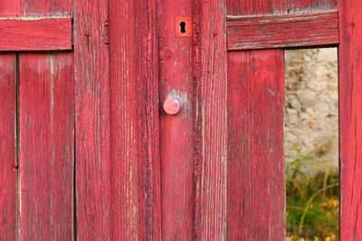 Full frame shot of red door