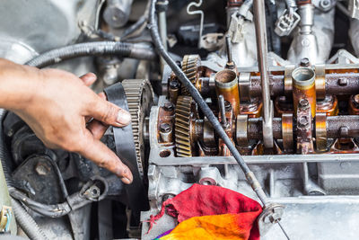 Midsection of man working at store