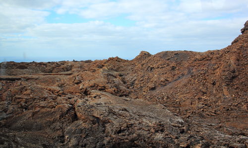 Rock formations against sky