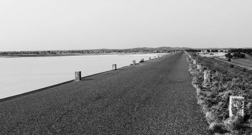 View of empty road against clear sky