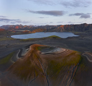 Clean lake in evening in highlands
