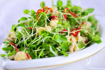 Close-up of salad in bowl on table