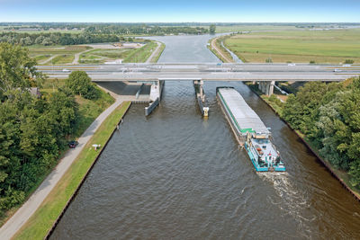 Aerial from the fonejachtburg in friesland the netherlands