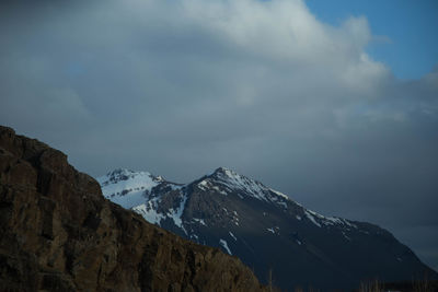 Low angle view of mountains against sky