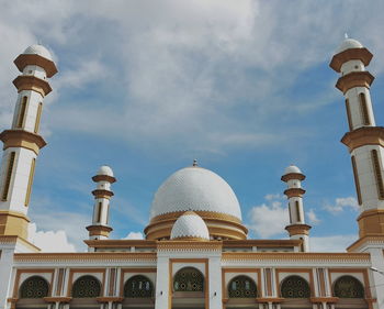 Low angle view of great mosque ini asahan regency sky