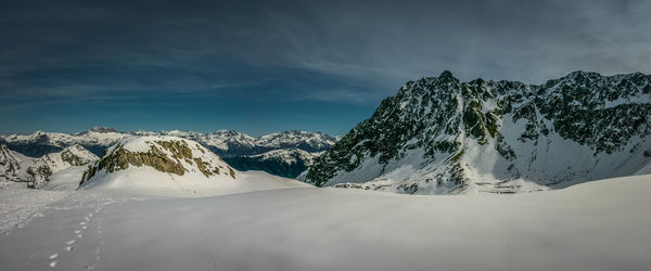 Snow covered mountain against sky