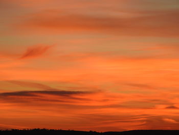 Scenic view of dramatic sky during sunset
