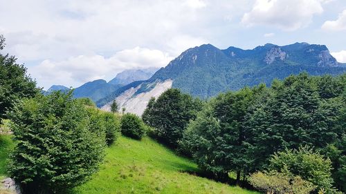 Scenic view of mountains against sky