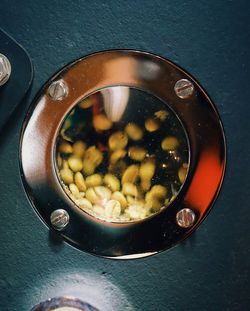 High angle view of food in bowl on table