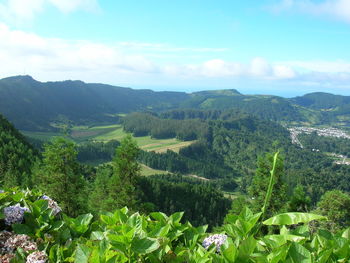 Scenic view of mountains against sky