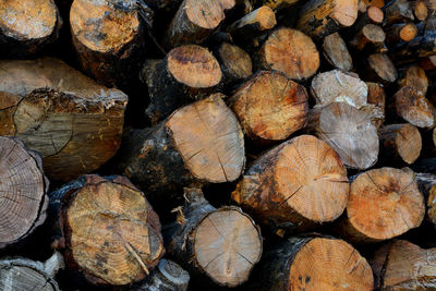 Full frame shot of logs