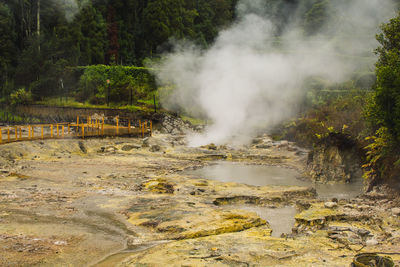 Scenic view of waterfall