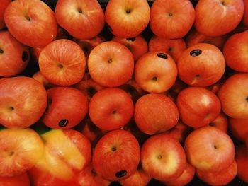 Full frame shot of apples for sale at market stall