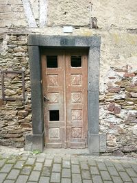 Close-up of door of building