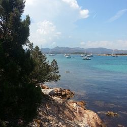 View of boats in sea