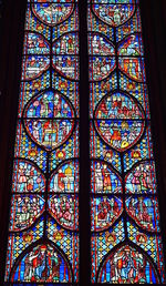 Close-up of stained glass window