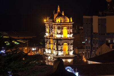 Illuminated city at night