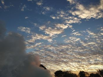 Low angle view of sky at sunset