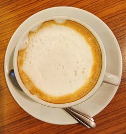 Directly above shot of coffee on table