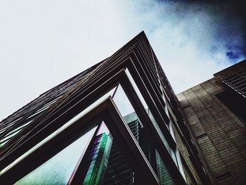 Low angle view of modern building against sky