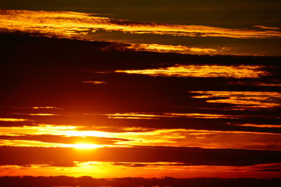 Scenic view of dramatic sky during sunset